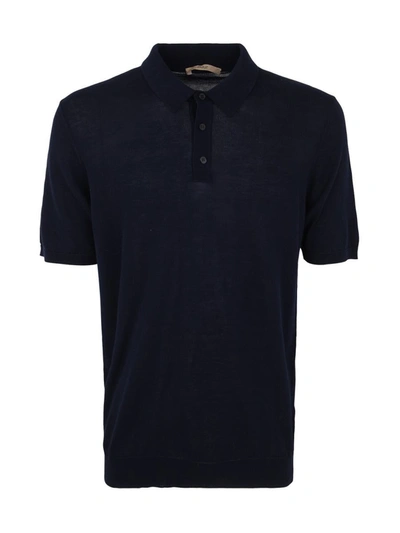 Shop Nuur Short Sleeve Polo Clothing In Blue