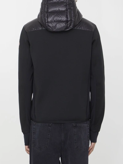 Shop Moncler Padded Zip-up Hoodie In Black