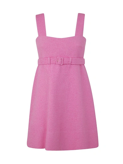 Shop Patou Corsage Belted Dress Clothing In Pink &amp; Purple