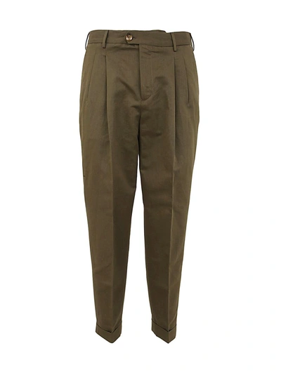 Shop Pt01 Man Reporter Trousers With Double Pences Clothing In Green