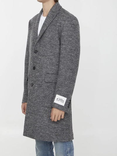 Shop Dolce & Gabbana Re-edition Wool Coat In Grey