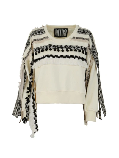 Shop Ritos Cropped Sweater With Tentacles Clothing In White