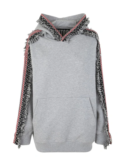 Shop Ritos Oversize Hoodie With Fringes Clothing In Grey
