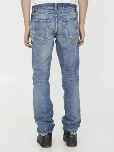 Shop Saint Laurent Slim Fit Denim Jeans In Blue