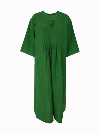 Shop Sofie D'hoore Dress With Deep Cut Plastron Front Clothing In Green