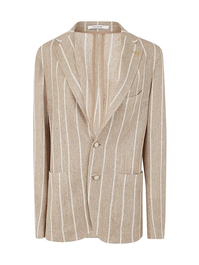 Shop Tagliatore Single Breasted Pinstriped Jacket Clothing In Multicolour