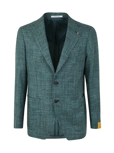 Shop Tagliatore Silk And Linen Single Breasted Jacket Clothing In Green