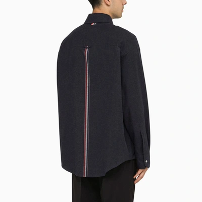 Shop Thom Browne Navy Shirt In Blue