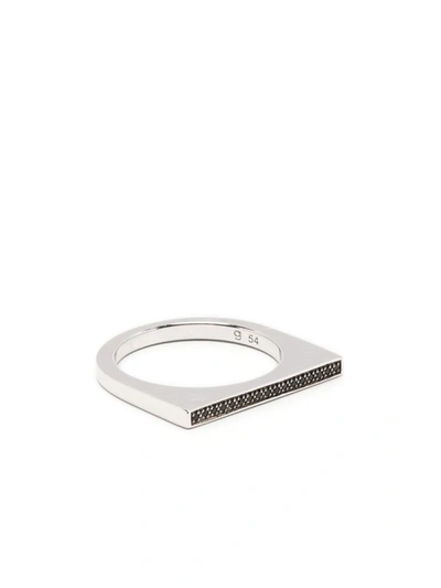 Shop Tom Wood Sleek Ring Top Black Spinel Accessories In Metallic