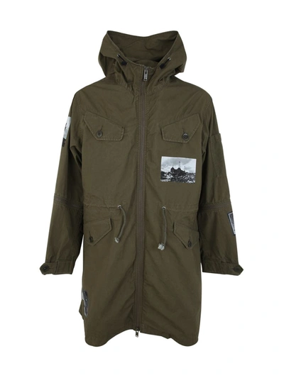 Shop Undercover Hooded Coat Clothing In Green