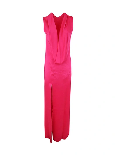 Shop Versace Enver Satin Shiny Cocktail Dress Clothing In Pink &amp; Purple