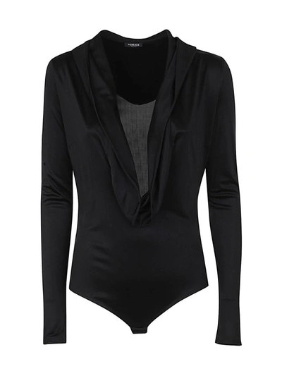 Shop Versace Fabric Bodysuit Clothing In Black