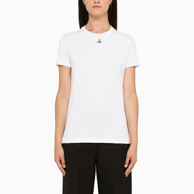 Shop Vivienne Westwood Crew-neck T-shirt With Embroidery In White