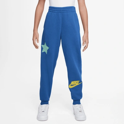 Shop Nike Boys  Nsw Club Patch Fleece Joggers In Royal/optic Yellow