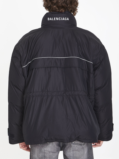 Shop Balenciaga Wrap Parka In Black