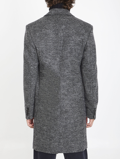 Shop Dolce & Gabbana Re Edition Wool Coat In Grey