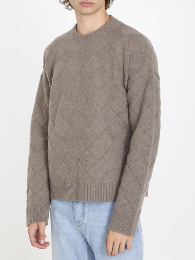 Shop Bottega Veneta Intreccio Jumper In Tortora