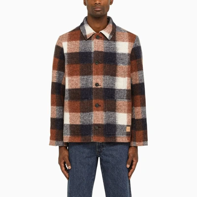 Shop Apc A.p.c. Checked Overshirt In Blue