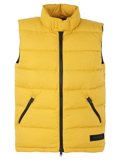 Shop Aspesi Feather Slim King Vest Clothing In Yellow &amp; Orange