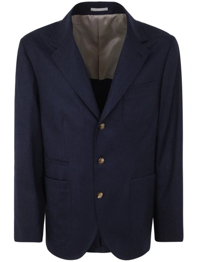 Shop Brunello Cucinelli Deconstructed Jacket Clothing In Blue