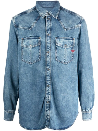 Shop Diesel Ocean Denim Jacket Clothing In Blue