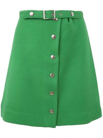 Shop Etro Mini Skirt With Buttons In Front Clothing In Green
