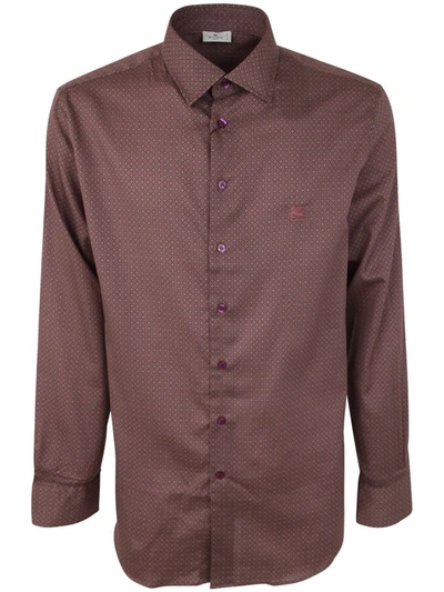 Shop Etro Roma Shirt With Logo Clothing In Pink &amp; Purple