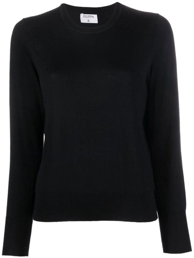 Shop Filippa K Merino Round Neck Sweater Clothing In Black