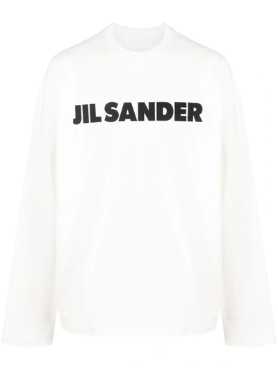 Shop Jil Sander Crew Necl Long Sleeves T-shirt Clothing In White