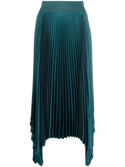 Shop Joseph Ade Skirt Knit Weave Plisse Clothing In Blue