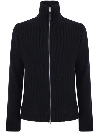 Shop Maison Margiela High Neck Full Zipped Pullover Clothing In Blue