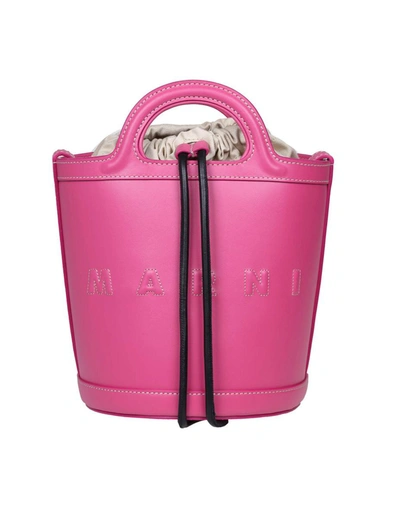 Shop Marni Bucket Bag In Fucsia