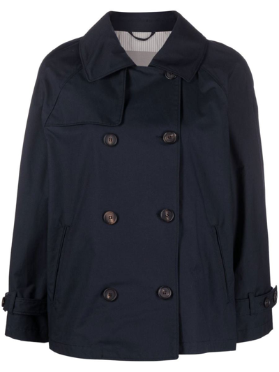Shop Max Mara The Cube Btrench Water-repellent Short Trench Coat In Blue