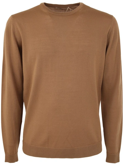 Nuur Long Sleeve Crew Neck Sweater In Brown