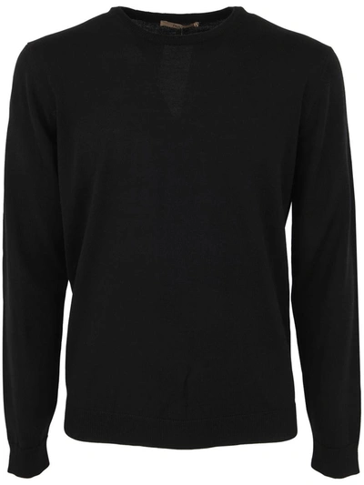 Shop Nuur Roberto Collina Long Sleeve Crew Neck Sweater Clothing In Black