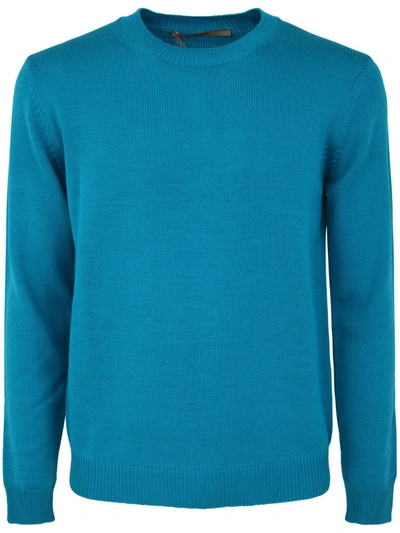 Shop Nuur Roberto Collina Long Sleeve Crew Neck Sweater Clothing In Blue