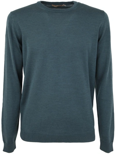 Shop Nuur Roberto Collina Long Sleeve Crew Neck Sweater Clothing In Blue