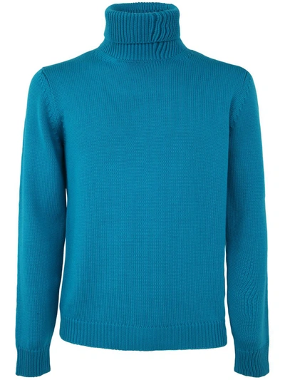 Shop Nuur Roberto Collina Long Sleeve Turtle Neck Sweater Clothing In Blue