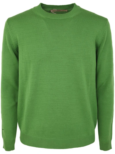 Shop Nuur Roberto Collina Long Sleeve Crew Neck Sweater Clothing In Green