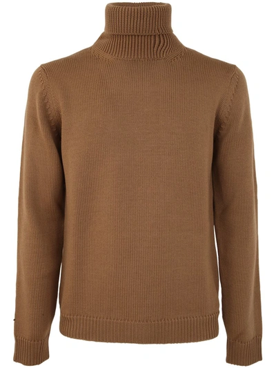 Shop Nuur Roberto Collina Long Sleeve Turtle Neck Sweater Clothing In Brown