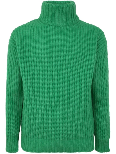 Shop Nuur Roberto Collina Ribbed Long Sleeves Sweater Clothing In Green