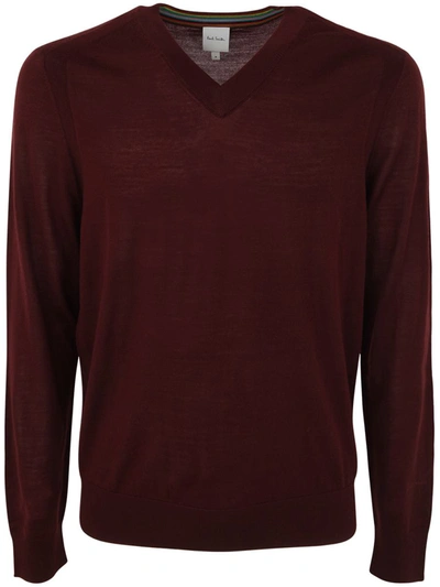 Shop Paul Smith Mens Sweater V Neck Clothing In Red
