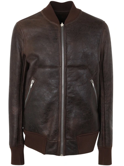 Shop Rick Owens Classic Glight Bomber Clothing In Brown