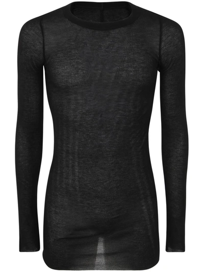 Shop Rick Owens Rib Long Sleeves T-shirt Clothing In Black