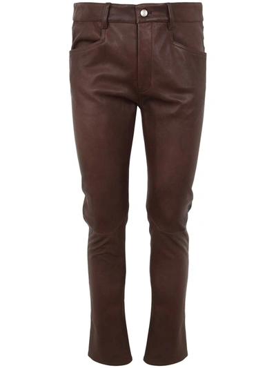 Shop Rick Owens Tyrone Jeans Leather Trousers Clothing In Brown