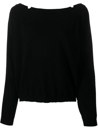 Shop Semicouture Edytha Boat Neck Sweater Clothing In Black