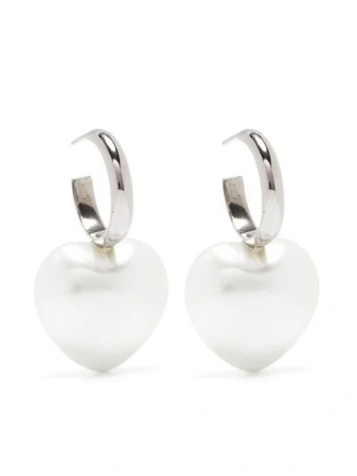 Shop Simone Rocha Xl Heart Hoop Earring Accessories In White