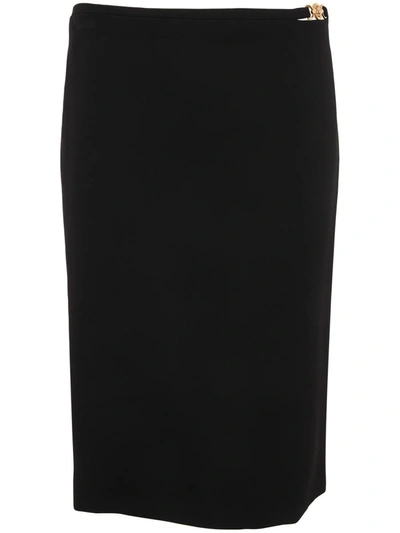 Shop Versace Skirt Stretch Wool Fabric Clothing In Black