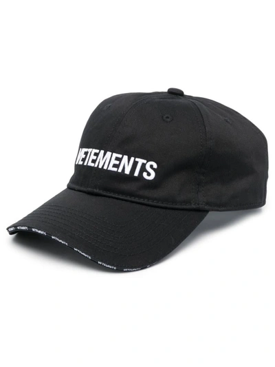Shop Vetements Iconic Logo Cap Accessories In Black