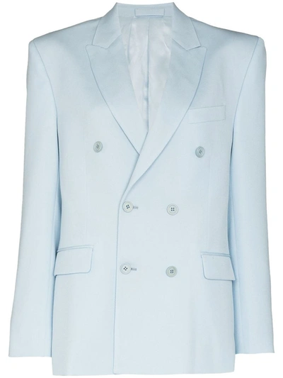 Shop Wardrobe.nyc Double Breasted Blazer Clothing In Blue